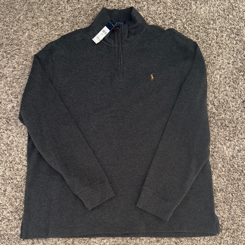 Polo by Ralph Lauren Men's Charcoal Zip-Up Sweater